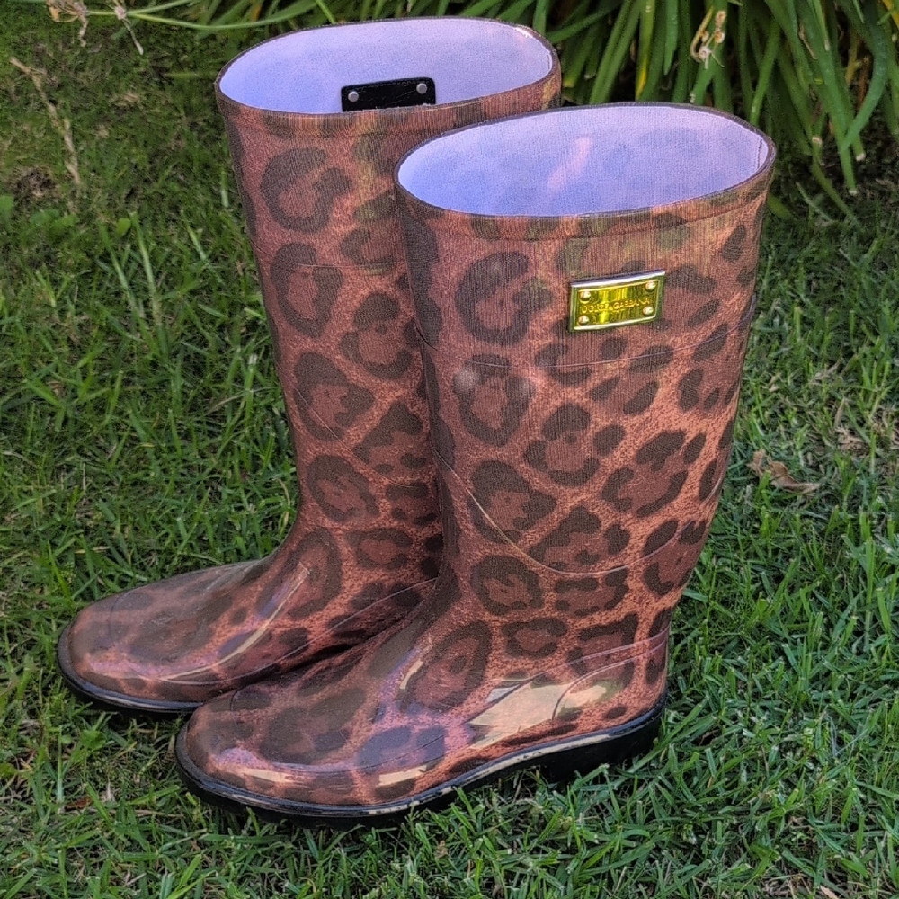 Leopard Print Rain Boots